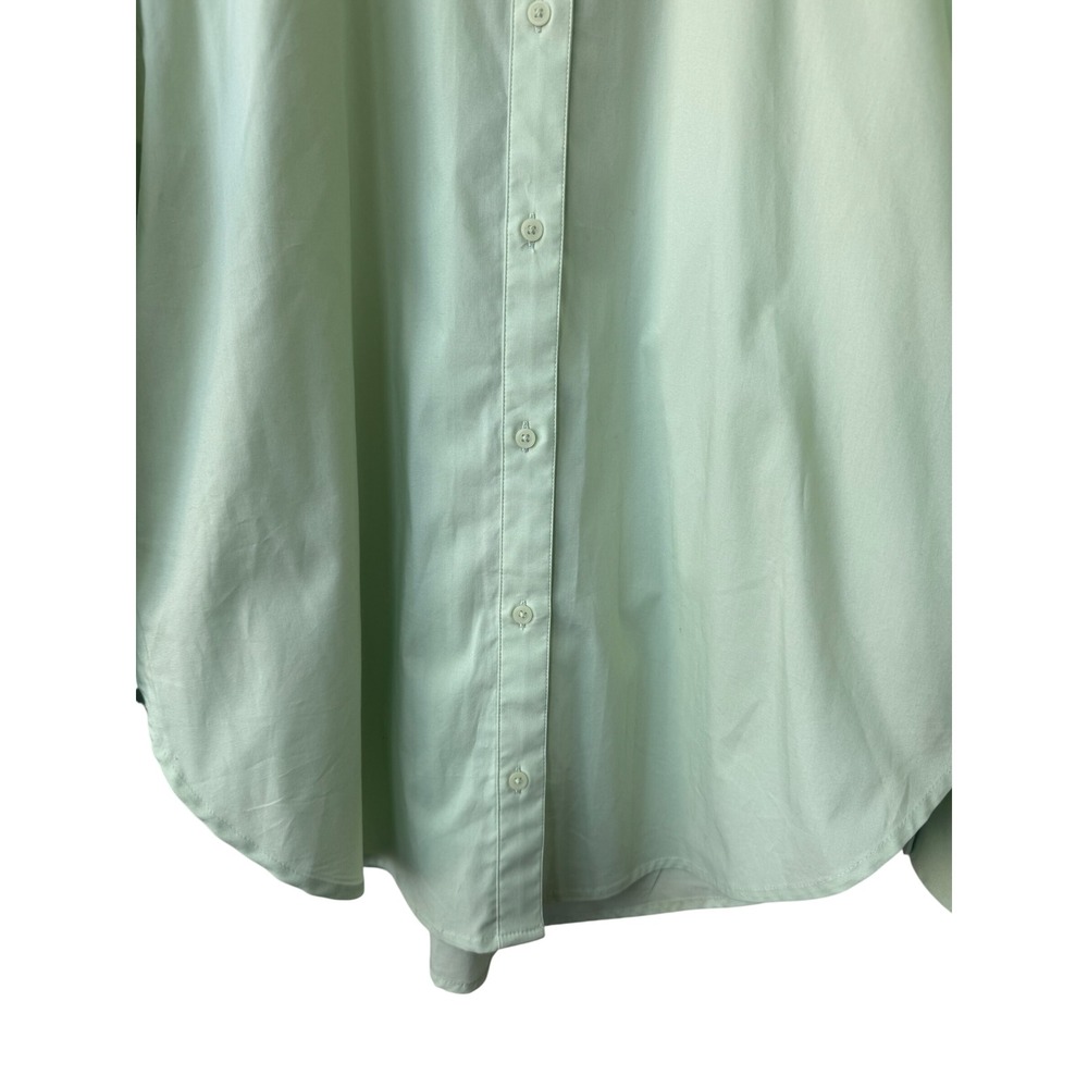 Express Womens Boyfriend Portofino Mint Green Shirt Size M Popover Button Down - Picture 4 of 9